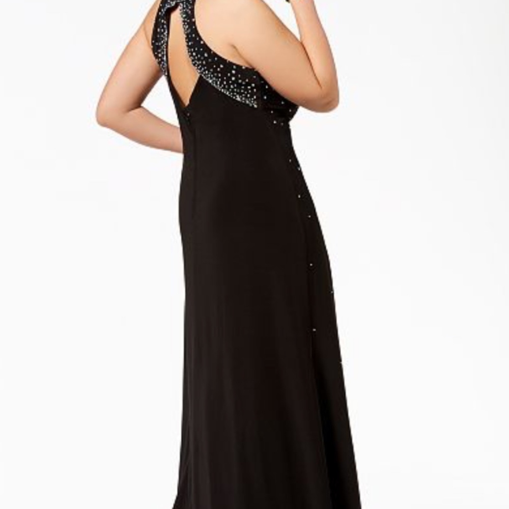 MORGAN AND CO CRYSTAL TOPPED JERSEY SHEATH DRESS - Picture 2 of 2